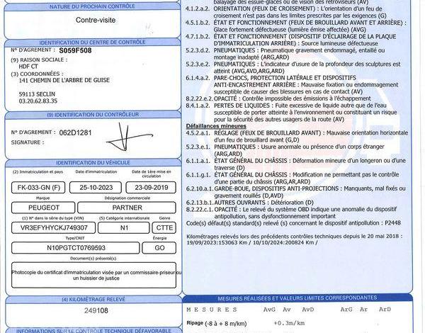 PEUGEOT PARTNER STD 100CH GRIP BLANC FK-033-GN
