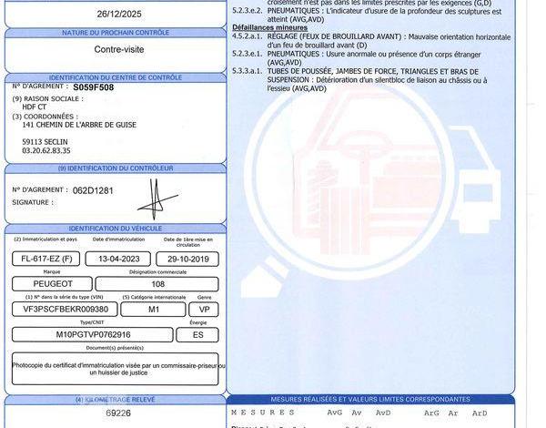 PEUGEOT 108 VTI 72 TOP! GRIS FL-617-EZ