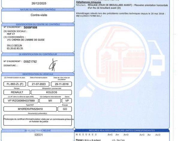 RENAULT KOLEOS INITIALE PARIS BLUE DCI 190 GRIS FL-663-ZL