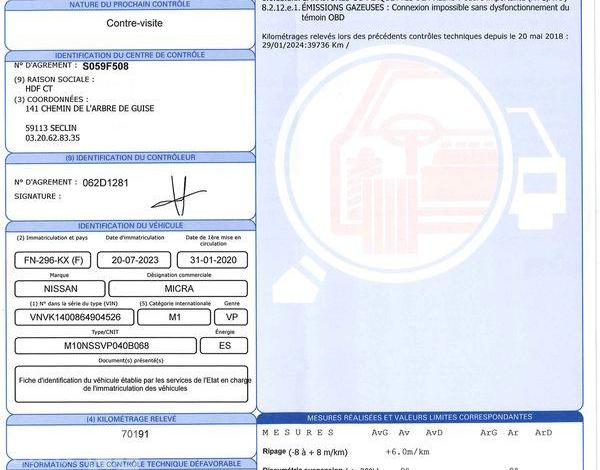 NISSAN MICRA BLANC FN-296-KX