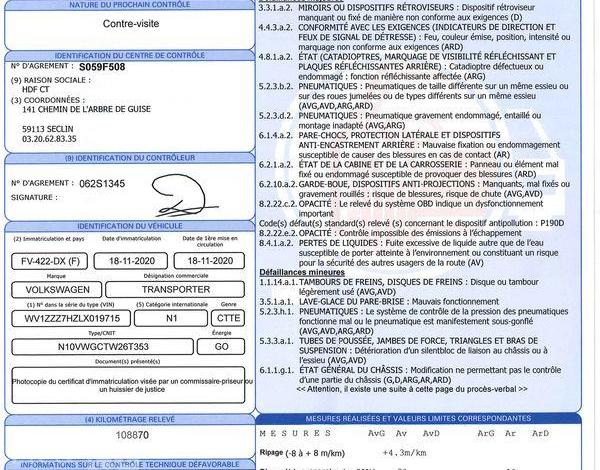 VOLKSWAGEN Transporter BLANC FV-422-DX