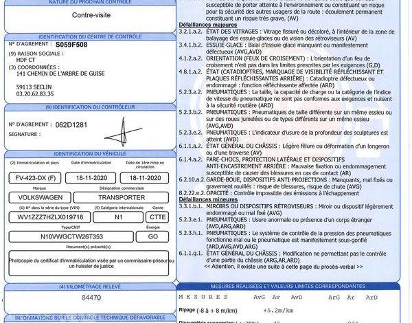 VOLKSWAGEN Transporter BLANC FV-423-DX