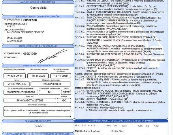 VOLKSWAGEN Transporter BLANC FV-424-DX