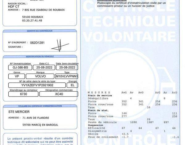 VOLVO XC40 FL RECH PLUS 2 M VERT GJ-386-BS