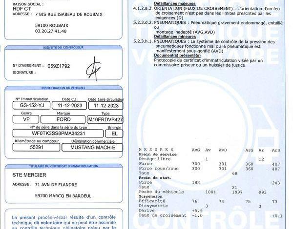 FORD MUSTANG ELECTRIC 270 75.7KWH STANDARD-RANGE PREMIUM 4X4 BVA GRIS GS-152-YJ