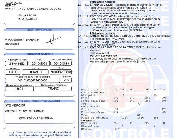 RENAULT TRAFIC GCF L1H1 2T8 BLUE DCI 150 BLANC GS-441-BD