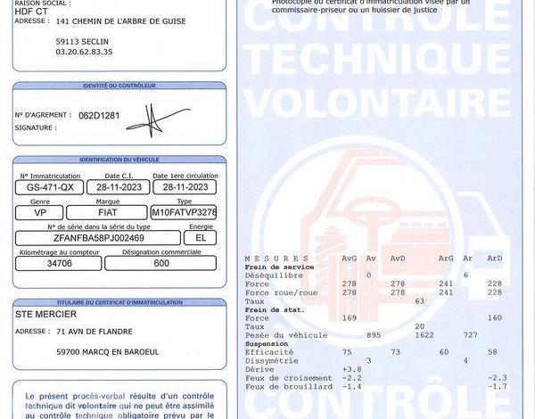 FIAT 600 ELECT 54KWH ROUGE GS-471-QX