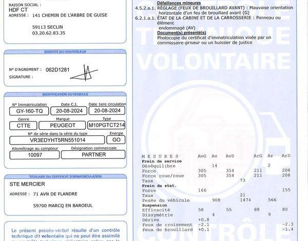 PEUGEOT PARTNER FOURGON 650kg M 1.5 BLUEHDI 100ch BLANC GY-160-TQ