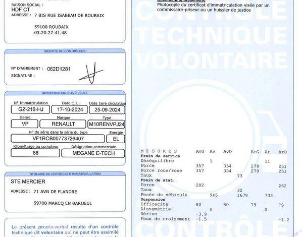 RENAULT MEGANE E-TECH ICONIC 220CH GRIS GZ-216-HJ