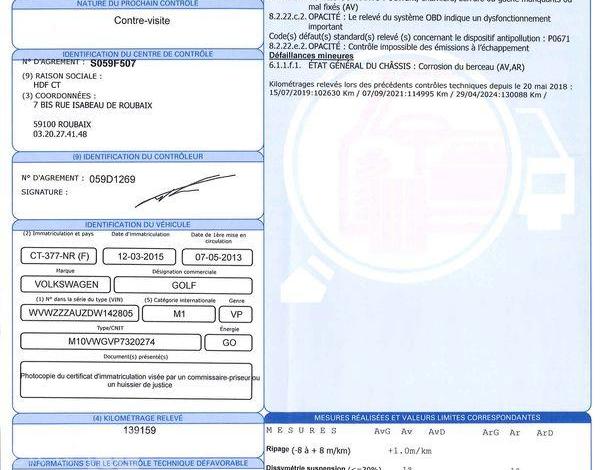 VOLKSWAGEN GOLF 1,6 TDI 105ch  BUSINESS CONFORT LINE5pts GRIS CT-377-NR