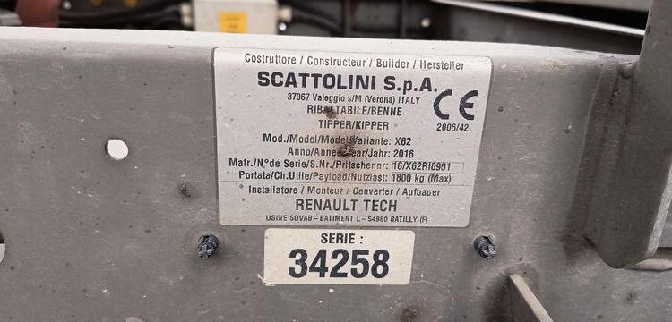 RENAULT MASTER 2,3 DCI 16V BENNE AVEC COFFRE ACIER DIESEL – 168574 KMS – ANNEE 2016 ROUGE ED-254-FX