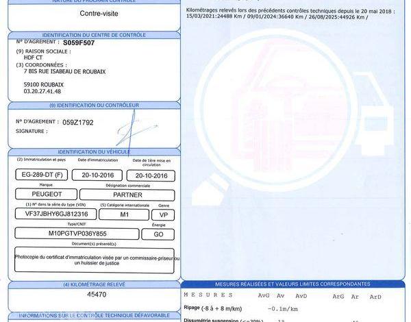 PEUGEOT Partner BLANC EG-289-DT