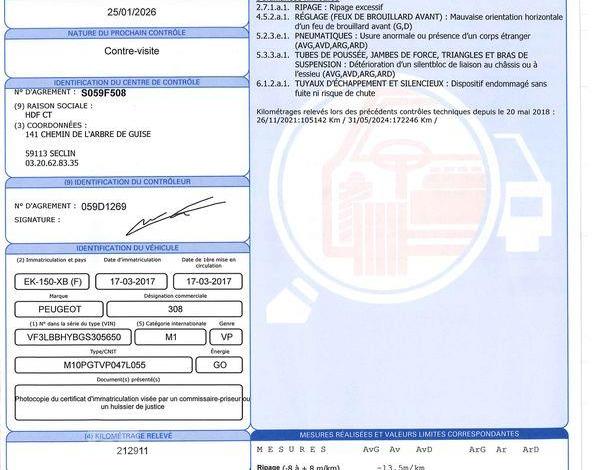 PEUGEOT 308 GRIS EK-150-XB