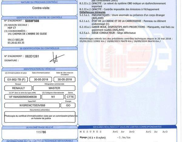 RENAULT MASTER GCF TRAC F3500 L2H2 DCI 130 BLANC EX-952-TB