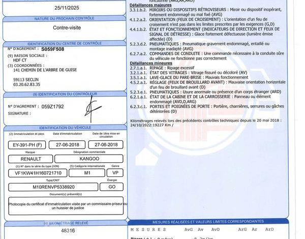 RENAULT KANGOO LIFE ENERGY DCI 90 5PL BLANC EY-391-PH