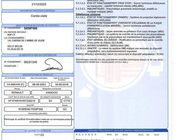 RENAULT KANGOO MAXI 1.5 DCI 90 GRAND-VOLUME CONFORT BLANC FA-959-KR