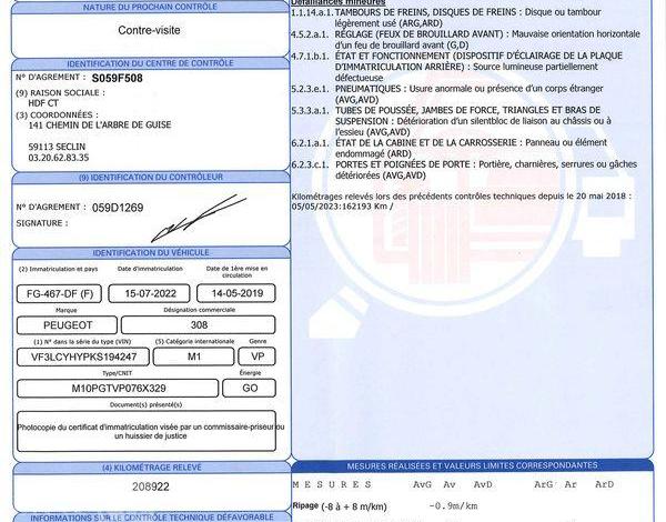 PEUGEOT 308 SW 1,5 HDI 100CH BUSINESS BVM GRIS FG-467-DF
