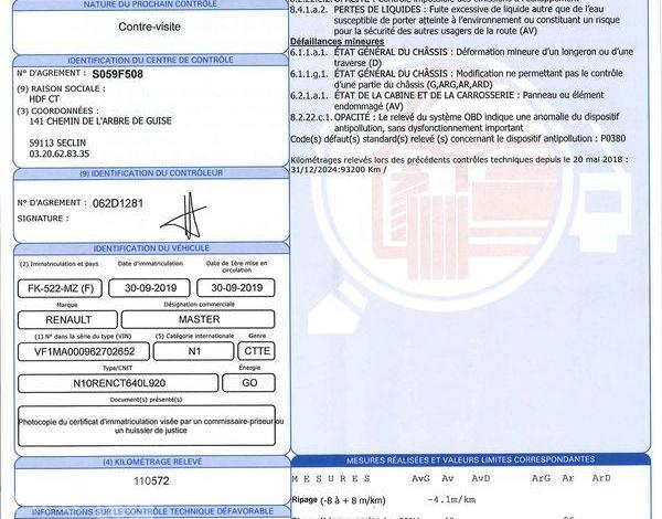 RENAULT MASTER F2800 L1H1 DCI 110 GRD CFT BLANC FK-522-MZ