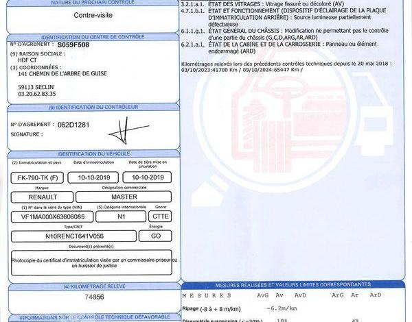 RENAULT MASTER FOURGON 35 L2H2 CABINE APPRO BLANC FK-790-TK