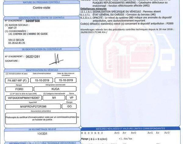 FORD KUGA AUTO ECOLE 1.5 TDCI 120 EXECUTIVE BLANC FK-887-WF