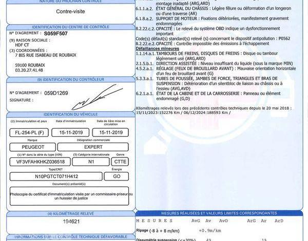 PEUGEOT EXPERT HDI BLANC FL-254-PL