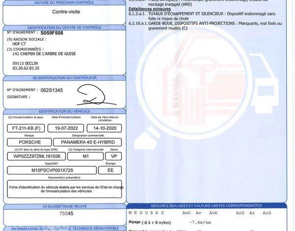 PORSCHE PANAMERA SPORT-TURISMO 2.9 E-HYBRID 560ch PHEV 4S BVA BLEU FT-211-KB