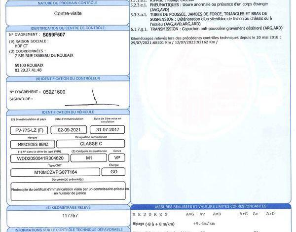 MERCEDES CLASSE C 2,2 220 CDI 170 BVA GRIS FV-775-LZ
