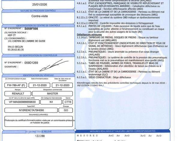 RENAULT MASTER GCF F3500 L3H2 ENERGY DCI 180 BLANC FW-789-AF