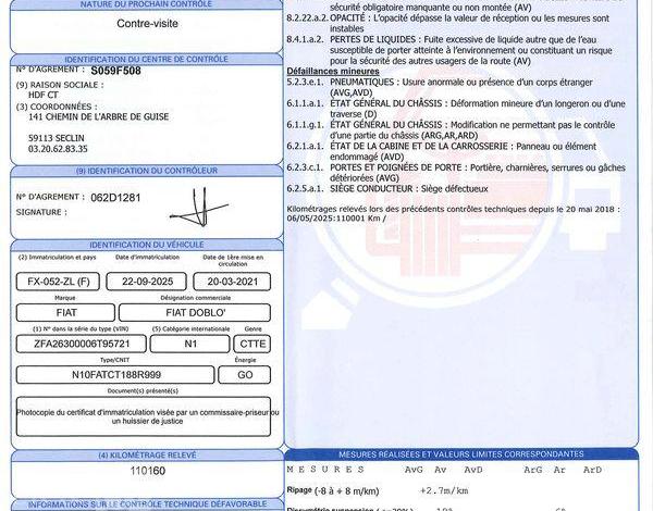 FIAT DOBLO CARGO 1.6 MJT 105 PRO LOUNGE BLANC FX-052-ZL