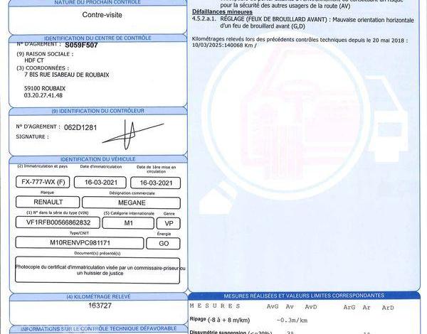 RENAULT MEGANE BLUEDCI 115CH BUSINESS EDC BLEU FX-777-WX