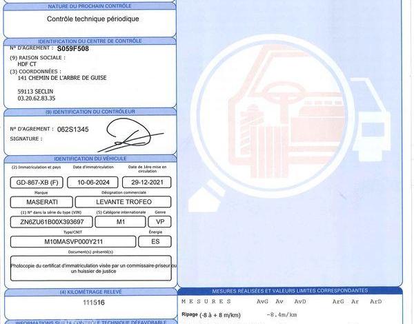 MASERATI LEVANTE 3.8 580 TROFEO Q4 BVA NOIR GD-867-XB