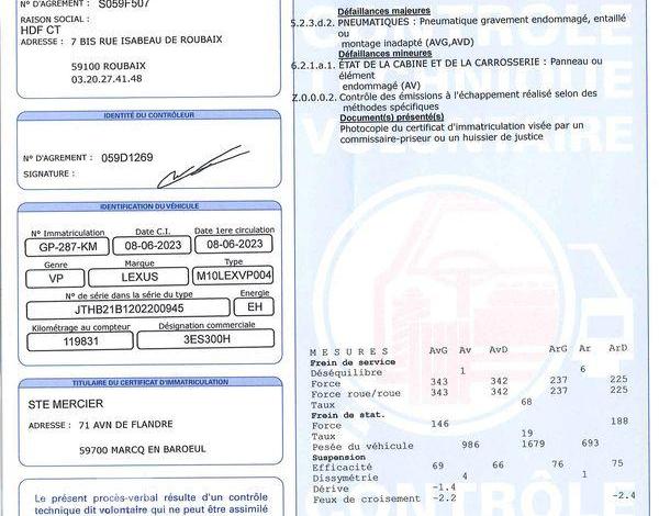 LEXUS ES 2.5 300 H 218H 180 HEV 1.6KWH LUXE BVA NOIR GP-287-KM