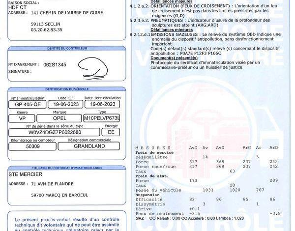 OPEL GRANDLAND GS LINE BLANC GP-405-QE