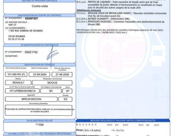 RENAULT MODUS 1.6 115 TECH-RUN ESP BVA GRIS GY-390-RD