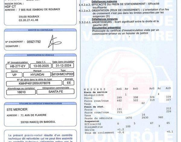 HYUNDAI SANTA FE CALLIGRAPHY BLANC HB-277-EY