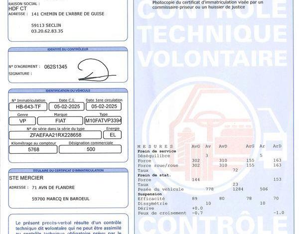 FIAT 500 e ELECTRIC 95 23.7KWH VERT HB-643-TF