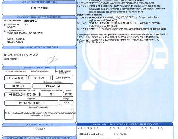 RENAULT MEGANE 1,5 DCI 85CH BLANC AP-792-JL