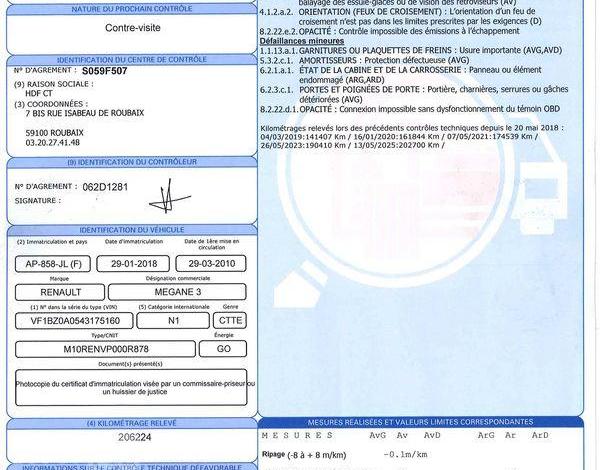 RENAULT MEGANE 1,5 DCI 85CH BLANC AP-858-JL