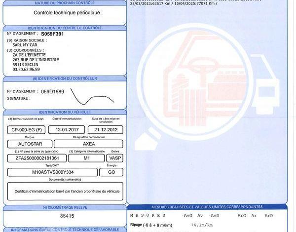 AUTOSTAR AXEA 99LP CELTIC EDITION 2,3 MJTD 130CH  CP-909-EG