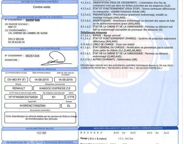 RENAULT KANGOO ZE  
 JAUNE DV-483-RY