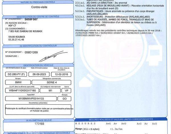 BMW SERIE 4 GRAN-COUPE 2.0 420 D 190CH M-SPORT XDRIVE BVA BLEU DZ-280-PY