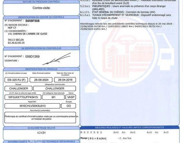 CHALLENGER CAMPING CAR GENESIS 190 CHALLENGER – FORD TRANSIT 2.2L – 155CV  EB-325-RJ