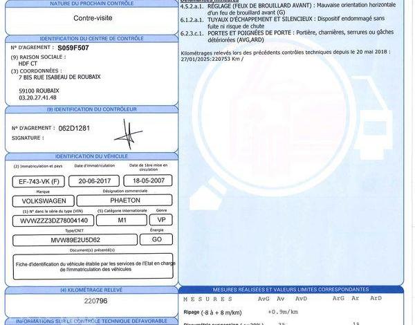 VOLKSWAGEN PHAETON PHASE I 3.0TDI 4 MOTION V6 24V 224CV BOITE AUTO NOIR EF-743-VK