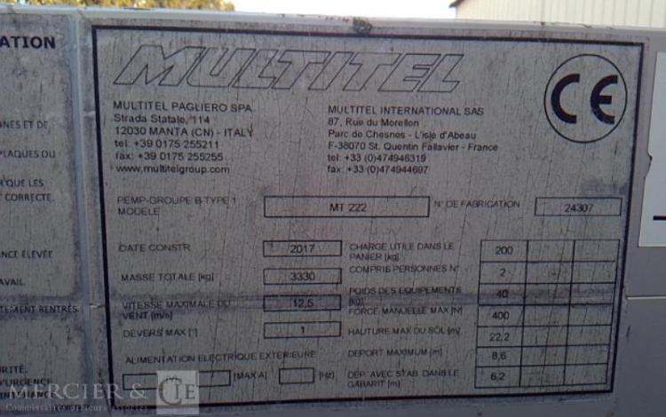MULTITEL 35-120 NACELLE SUR VL MULTITEL MT222 22M 3520H ROUGE EQ-891-ZD