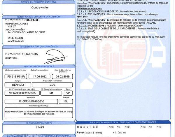 RENAULT ZOE R90 ZE 90 40KWH ACHAT-INTEGRAL CHARGE-NORMALE LIFE BLANC FD-513-PS