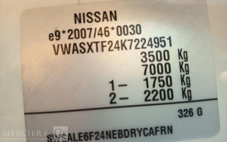 NISSAN NT400 CABSTAR 3,0 TD 16V 130 CV AVEC BENNE –  DIESEL – 66273 KMS – ANNEE 2019 BLANC FH-699-AZ