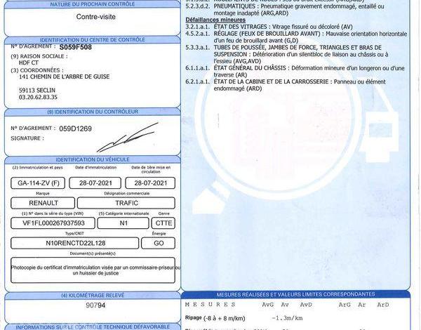 RENAULT TRAFIC FOURGON 2.0 DCI 120 1T0 L1H1 GRAND-CONFORT BLANC GA-114-ZV