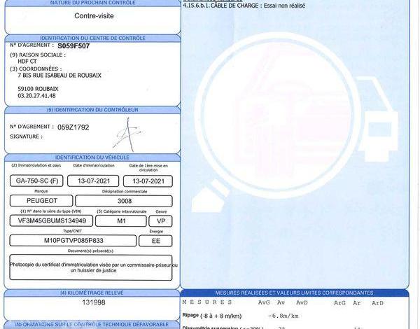 PEUGEOT 3008 GT PACK HYBRID BLANC GA-750-SC