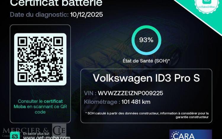 VOLKSWAGEN ID 3 ELECTRIC 205 77KWH PRO S BVA GRIS GC-191-KF