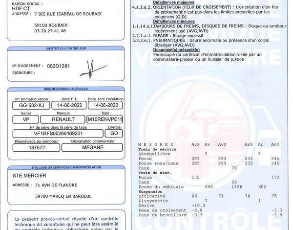 RENAULT MEGANE DCI115 BUSINESS EDC BVA BLANC GG-582-XJ